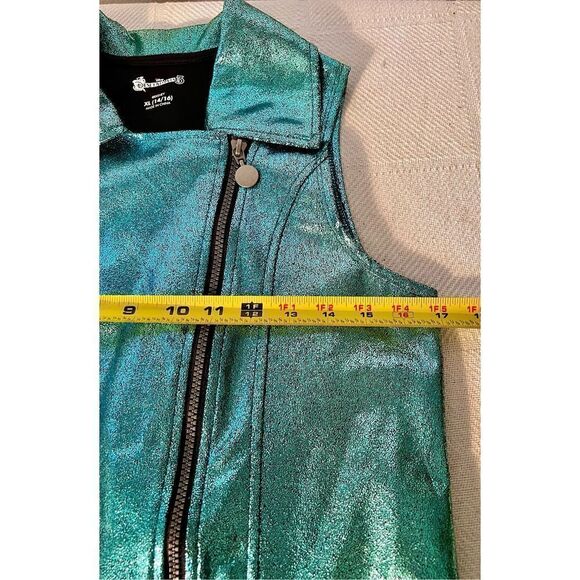 Disney Descendants 3 Teal Uma Motorcycle Vest Black Vest Tulle XL (14/16) - Picture 6 of 8
